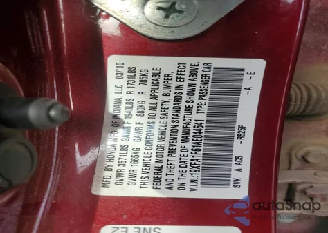 2010 Honda Civic Lx-S z USA, uszkodzony, nr VIN 19XFA1F61AE044641